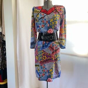Vintage Wessel patchwork print shift dress